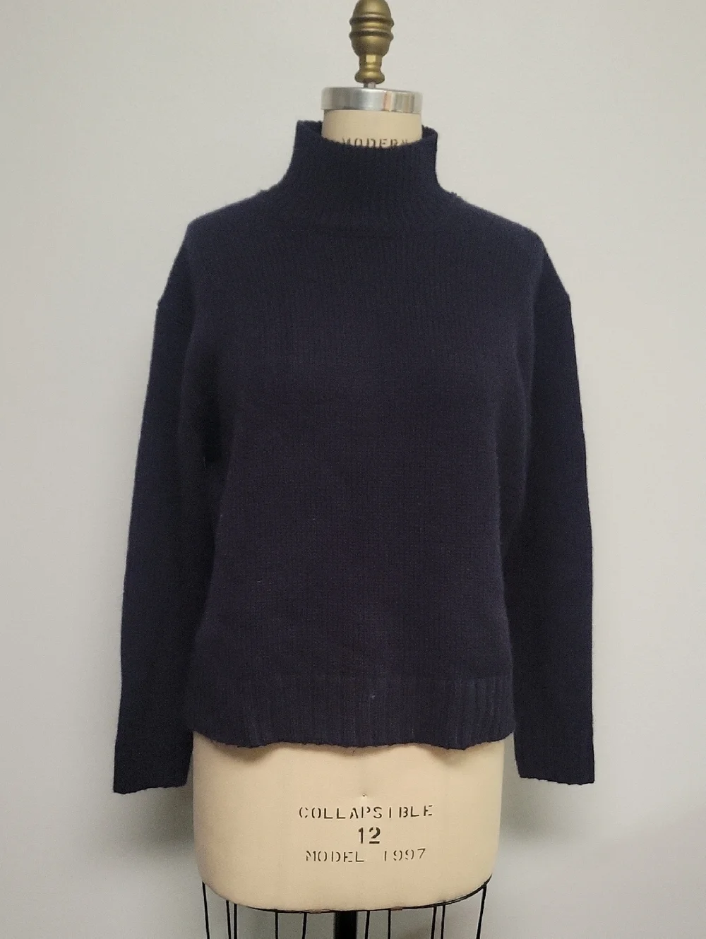 Zara Navy Mockneck Sweater - Picture 1 of 4
